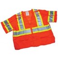 1293-BRK-OZ Mesh Class 3 Orange Reflective Safety Vest